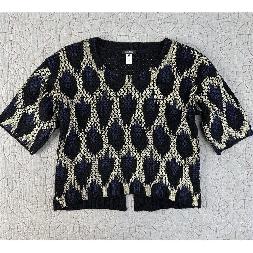 KERISMA Thick Knit Painted Short Sleeve Sweater /‎ Women's S/M
